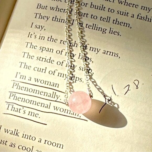 Alquimia Jewelry - pink quartz sterling silver necklace
